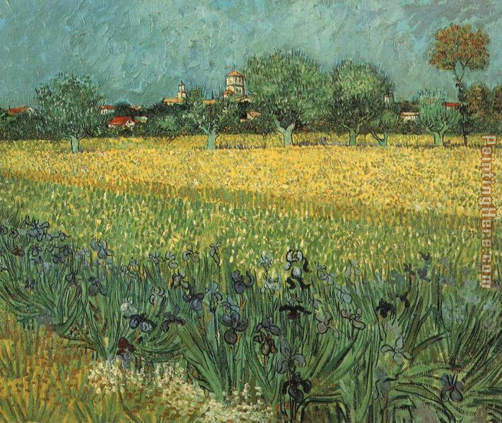 View of Arles with Irises painting - Vincent van Gogh View of Arles with Irises art painting